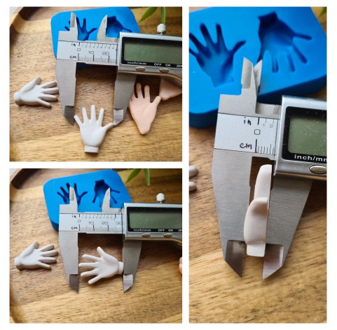 Silicone mold, Palm, style 2, 2 elements, ~ 2.5*3 cm, H:0.6 cm