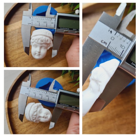 Silicone mold, Doll face, style 58, ~ 3*4.1 cm, H:1.1 cm