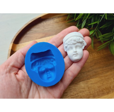 Silicone mold, Doll face, style 58, ~ 3*4.1 cm, H:1.1 cm