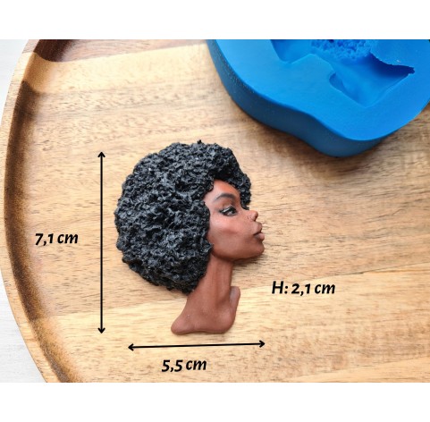Silicone mold, Doll face, style 61, ~ 5.5*7.1 cm, H:2.1 cm