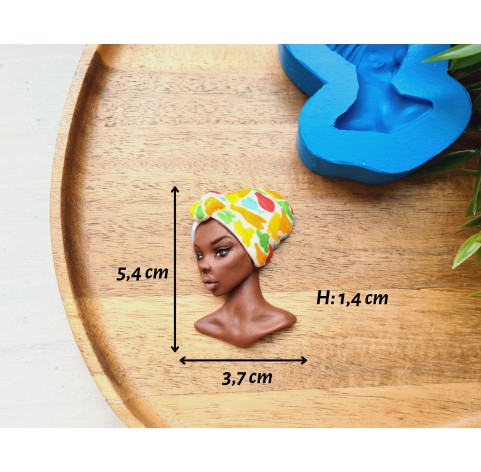 Silicone mold, Doll face, style 63, ~ 3.7*5.4 cm, H:1.4 cm
