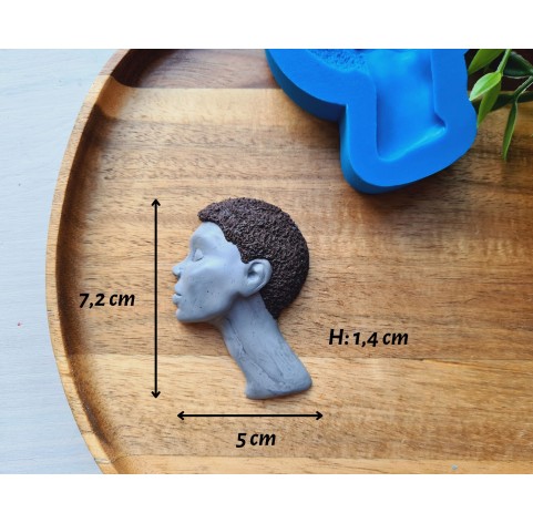 Silicone mold, Doll face, style 68, ~ 5*7.2 cm, H:1.4 cm