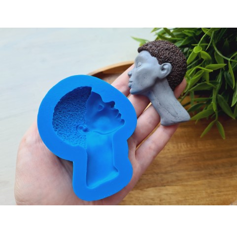 Silicone mold, Doll face, style 68, ~ 5*7.2 cm, H:1.4 cm