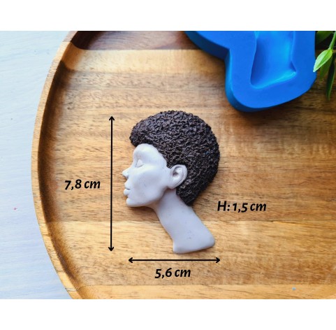 Silicone mold, Doll face, style 69, ~ 5.6*7.8 cm, H:1.5 cm