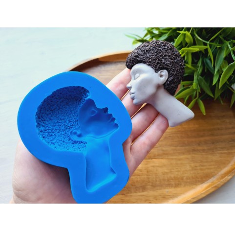 Silicone mold, Doll face, style 69, ~ 5.6*7.8 cm, H:1.5 cm