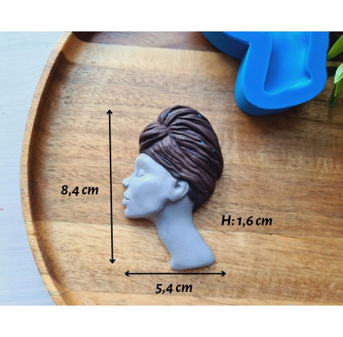 Silicone mold, Doll face, style 70, ~ 5.4*8.4 cm, H:1.6 cm
