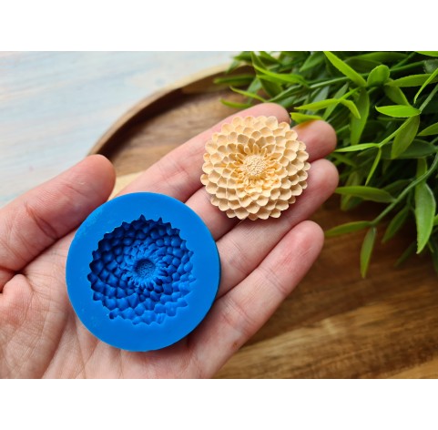 Silicone mold, Dahlia, style 2, ~ Ø 3.5 cm, H:0.9 cm