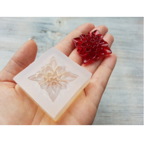 Silicone mold, Flower, style 4, ~ 3.3 cm, H:1.4 cm