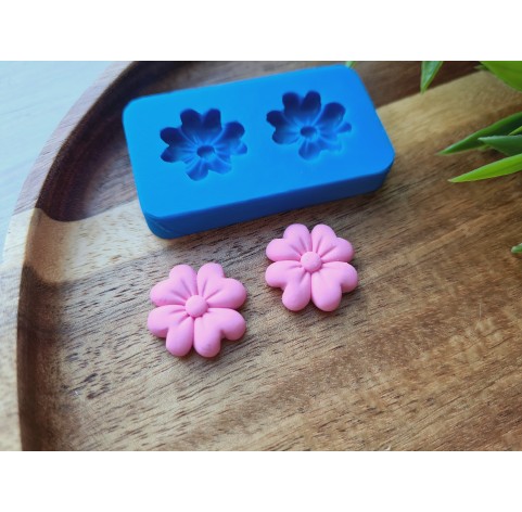 Silicone mold, Flower, style 5, ~ Ø 1.7 cm, H:0.4 cm