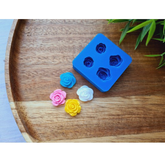 Silicone mold, Rose, style 6, 4 elements, ~ Ø 1.4 cm, H:0.6-0.7 cm