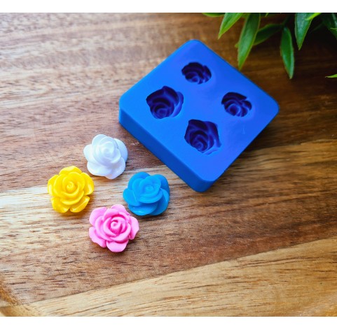 Silicone mold, Rose, style 6, 4 elements, ~ Ø 1.4 cm, H:0.6-0.7 cm