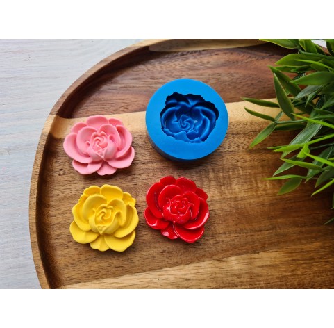 Silicone mold, Rose, style 11, large, ~ 3.6*3.9 cm, H:1.3 cm