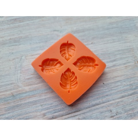 Silicone mold, Monstera leaf, style 2, 4 elements, ~ 2.1*2 cm, H:0.4 cm