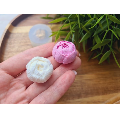 Silicone mold, Peony, style 2, medium, ~ Ø 2.4 cm, H:1.8 cm