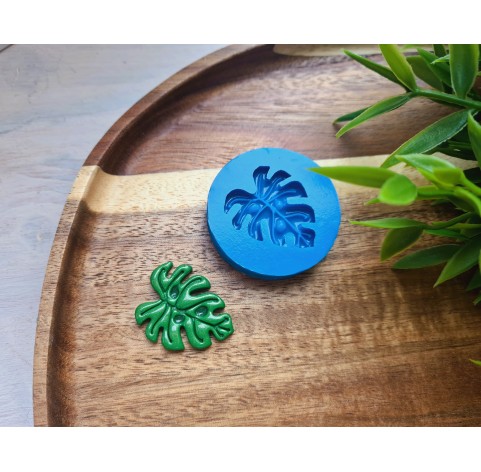 Silicone mold, Monstera leaf, style 3, ~ 2.4*2.9 сm, H:0.4 cm