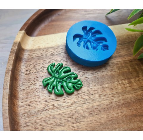 Silicone mold, Monstera leaf, style 3, ~ 2.4*2.9 сm, H:0.4 cm