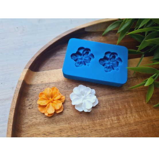 Silicone mold, Flower, style 11, 2 elements, ~ Ø 2.2-2.4 cm, H:0.6 cm