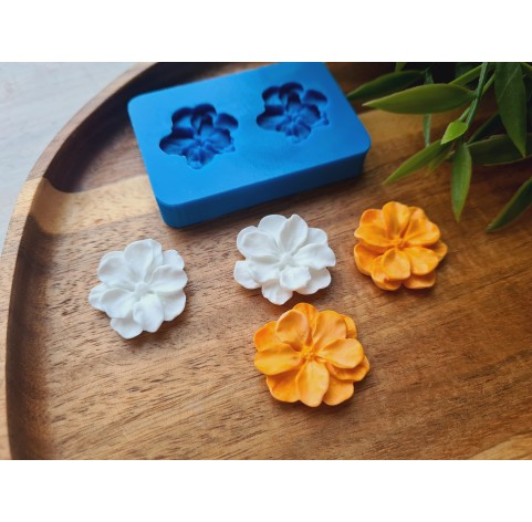 Silicone mold, Flower, style 11, 2 elements, ~ Ø 2.2-2.4 cm, H:0.6 cm