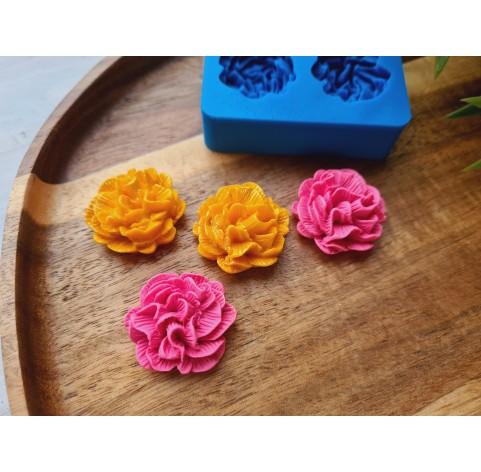 Silicone mold, Flower, style 12, 2 elements, ~ Ø 2.5 cm, H:1.2 cm