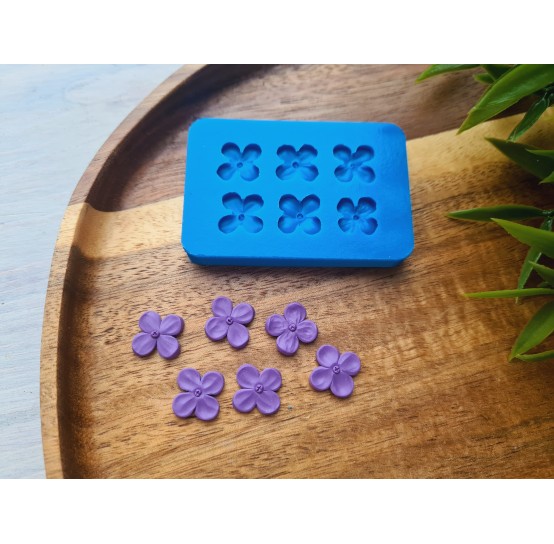 Silicone mold, Lilac, style 2, 6 elements, ~ Ø 1.1 cm, H:0.2 cm