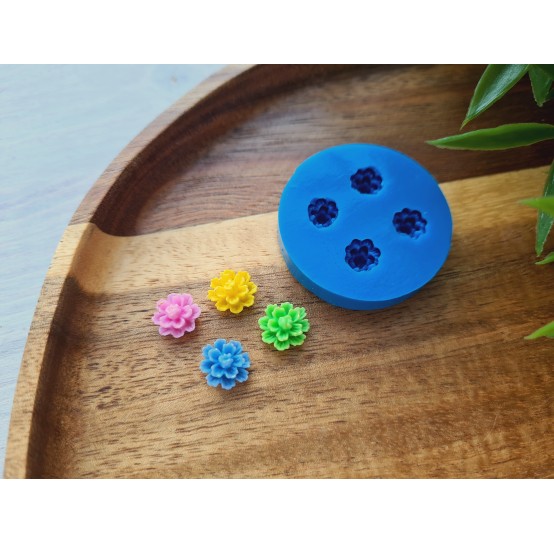 Silicone mold, Flower, style 2, 4 elements, small, ~ Ø 0.8 cm, H:0.5 cm