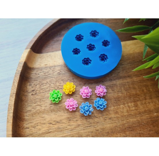 Silicone mold, Flower, style 2, 7 elements, small, ~ Ø 0.8 cm, H:0.5 cm