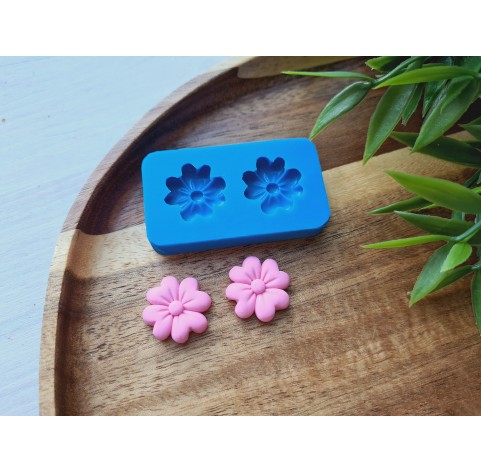 Silicone mold, Flower, style 5, ~ Ø 1.7 cm, H:0.4 cm