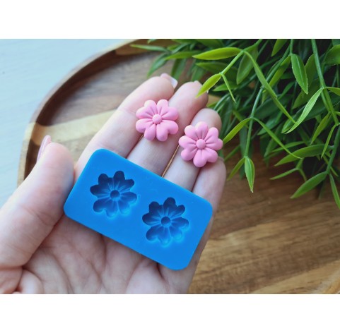 Silicone mold, Flower, style 5, ~ Ø 1.7 cm, H:0.4 cm