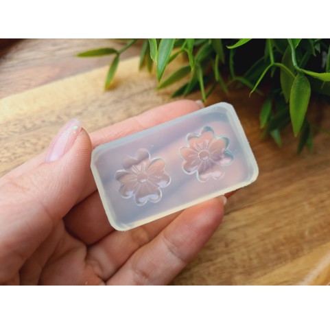 Silicone mold, Flower, style 5, ~ Ø 1.7 cm, H:0.4 cm