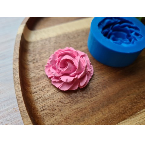 Silicone mold, Rose, style 9, ~ Ø 3.4 cm, H:2.2 cm