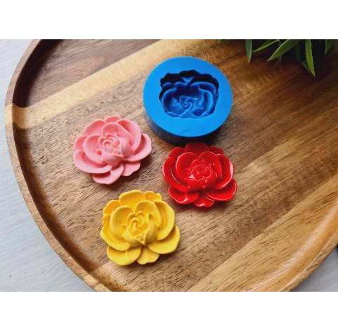 Silicone mold, Rose, style 11, large, ~ 3.6*3.9 cm, H:1.3 cm