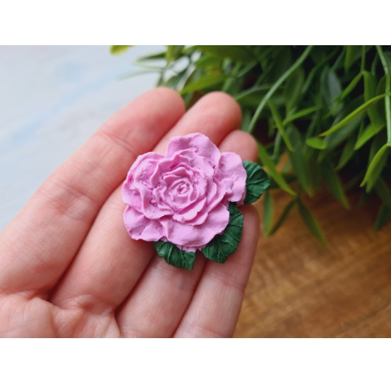 Silicone mold, Rose, style 15, with leaf, ~ 3.4*4.1 cm, H:0.5 cm