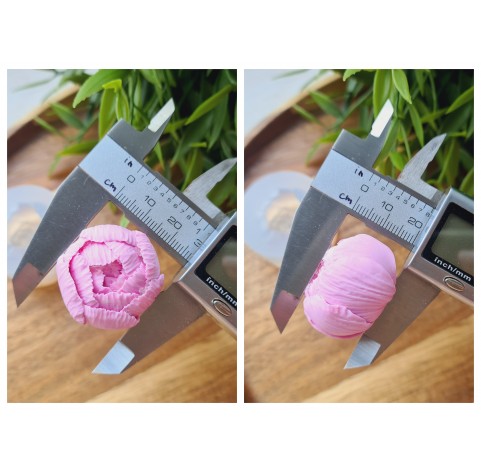 Silicone mold, Peony, style 1, large, ~ Ø 2.8 cm, H:2 cm