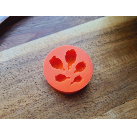 Silicone mold, Poppy boxes, style 1, 5 elements, ~ 0.6-2 cm, H:0.5-0.9 cm