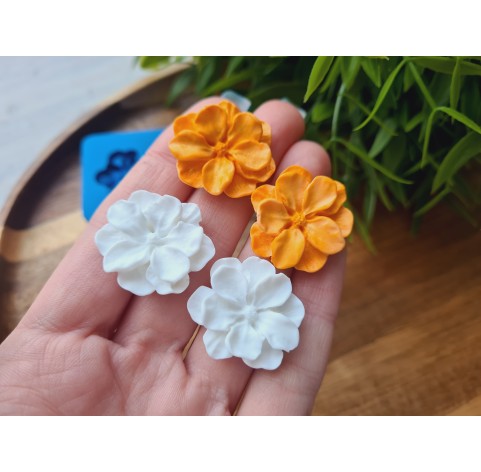 Silicone mold, Flower, style 11, 2 elements, ~ Ø 2.2-2.4 cm, H:0.6 cm