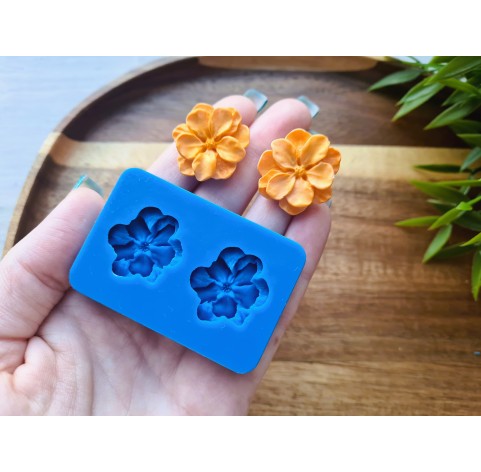 Silicone mold, Flower, style 11, 2 elements, ~ Ø 2.2-2.4 cm, H:0.6 cm