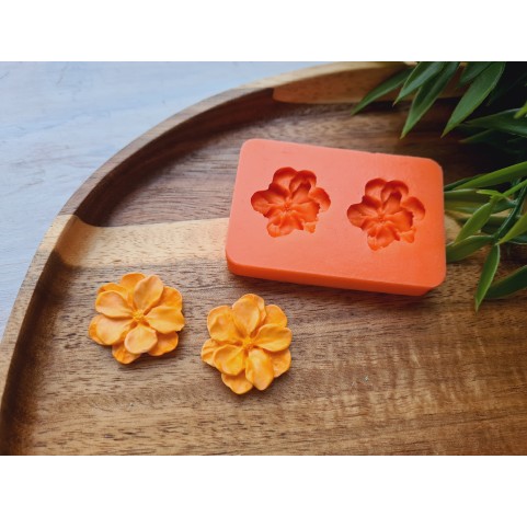 Silicone mold, Flower, style 11, 2 elements, ~ Ø 2.2-2.4 cm, H:0.6 cm