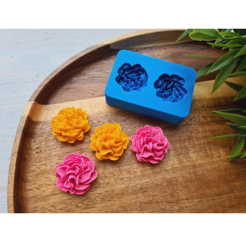 Silicone mold, Flower, style 12, 2 elements, ~ Ø 2.5 cm, H:1.2 cm