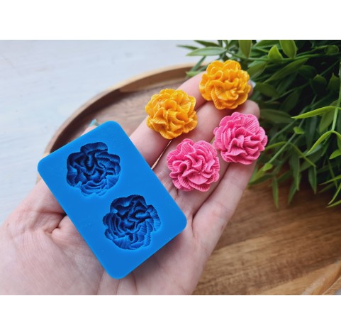 Silicone mold, Flower, style 12, 2 elements, ~ Ø 2.5 cm, H:1.2 cm