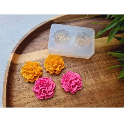 Silicone mold, Flower, style 12, 2 elements, ~ Ø 2.5 cm, H:1.2 cm