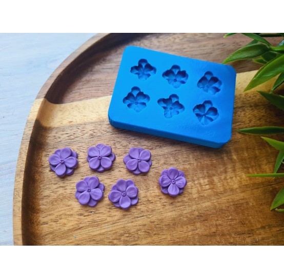 Silicone mold, Lilac, style 3, 6 elements, ~ Ø 1.3 cm, H:0.4 cm