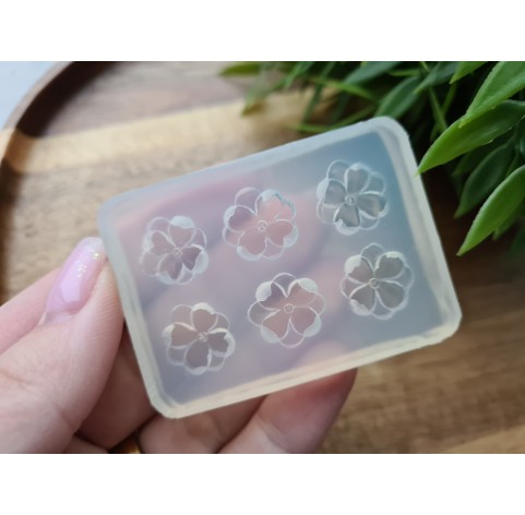 Silicone mold, Lilac, style 3, 6 elements, ~ Ø 1.3 cm, H:0.4 cm