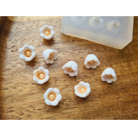 Silicone mold, Lily of the valley, style 2, 9 elements, ~ Ø 0.9 cm, H:0.7 cm