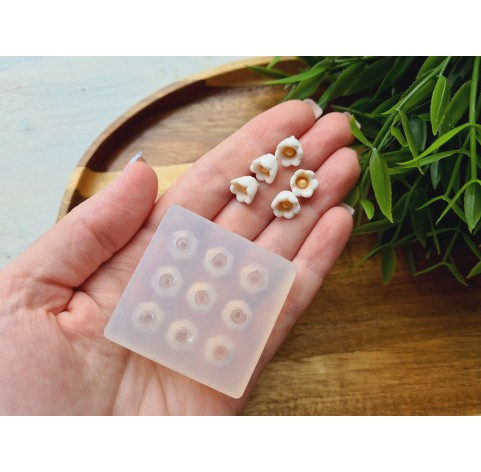 Silicone mold, Lily of the valley, style 2, 9 elements, ~ Ø 0.9 cm, H:0.7 cm