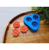 Silicone mold, Flower, style 13, 3 elements, ~ Ø 2.4 cm, H:0.9 cm
