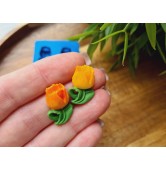 Silicone mold, Tulip, style 2, on stem, 2 elements, ~ 1.3*1.9 cm, H:0.5 cm