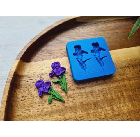 Silicone mold, Iris, 2 elements, ~ 1.5*3 cm, H:0.4 cm