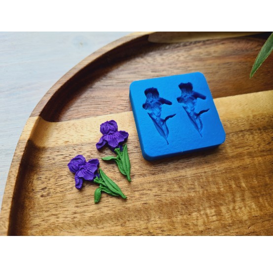 Silicone mold, Iris, 2 elements, ~ 1.5*3 cm, H:0.4 cm