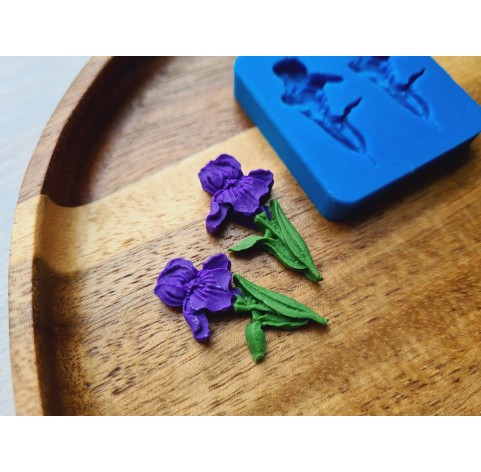 Silicone mold, Iris, 2 elements, ~ 1.5*3 cm, H:0.4 cm