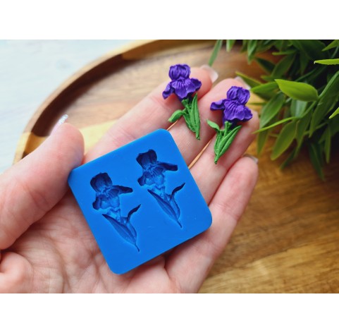 Silicone mold, Iris, 2 elements, ~ 1.5*3 cm, H:0.4 cm